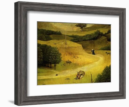 Adoration of the Magi Triptych Traveller Attacked by Wolf Detail-Hieronymus Bosch-Framed Giclee Print