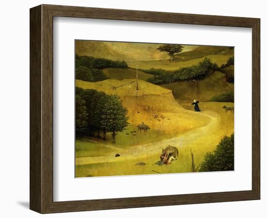 Adoration of the Magi Triptych Traveller Attacked by Wolf Detail-Hieronymus Bosch-Framed Giclee Print