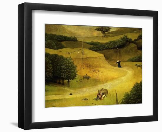 Adoration of the Magi Triptych Traveller Attacked by Wolf Detail-Hieronymus Bosch-Framed Giclee Print