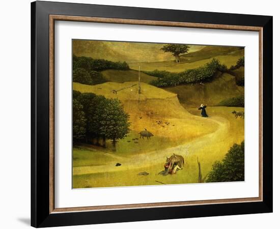 Adoration of the Magi Triptych Traveller Attacked by Wolf Detail-Hieronymus Bosch-Framed Giclee Print