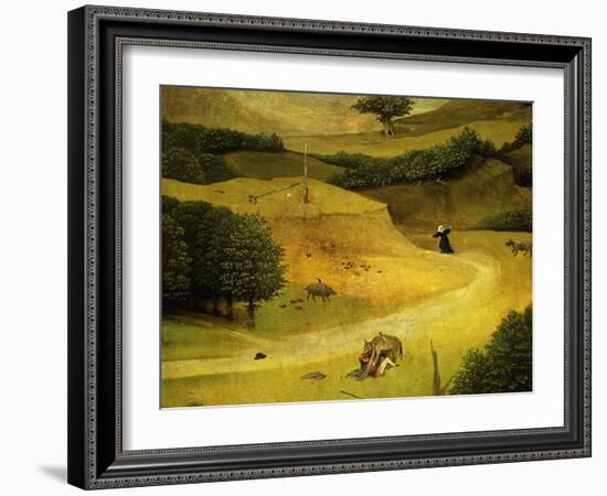 Adoration of the Magi Triptych Traveller Attacked by Wolf Detail-Hieronymus Bosch-Framed Giclee Print