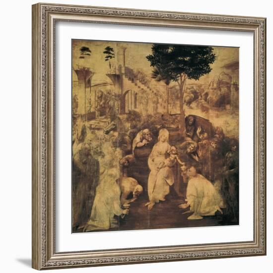 Adoration of the Magi-Leonardo da Vinci-Framed Premium Giclee Print