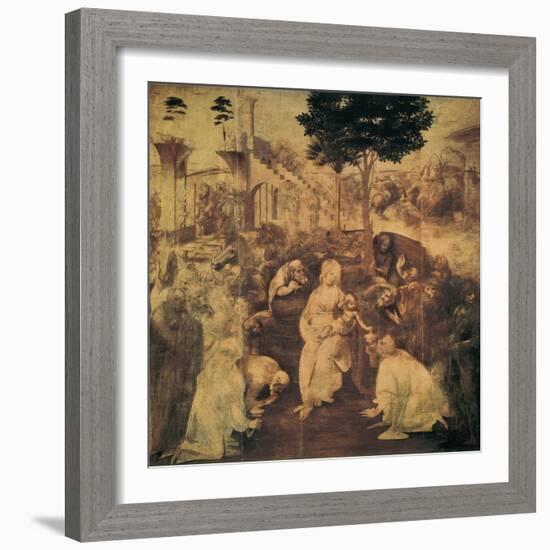 Adoration of the Magi-Leonardo da Vinci-Framed Premium Giclee Print