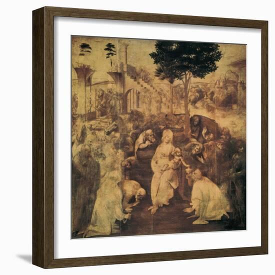 Adoration of the Magi-Leonardo da Vinci-Framed Premium Giclee Print