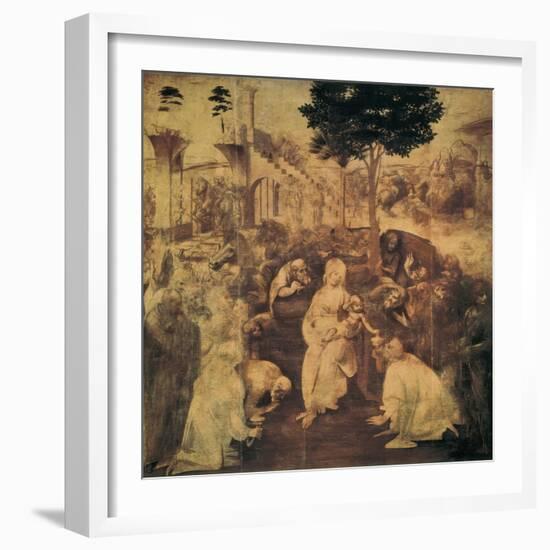 Adoration of the Magi-Leonardo da Vinci-Framed Premium Giclee Print