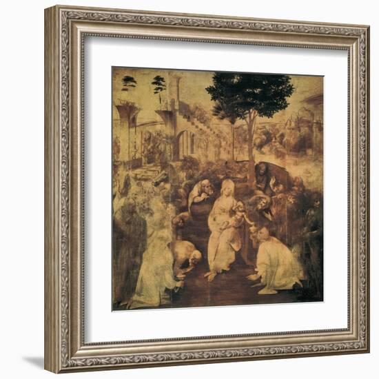 Adoration of the Magi-Leonardo da Vinci-Framed Art Print