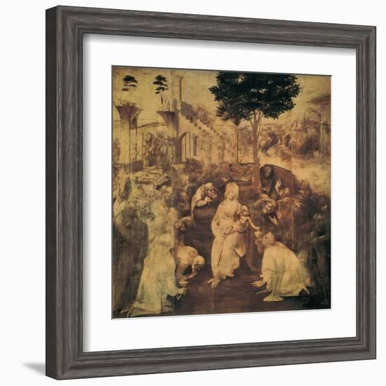 Adoration of the Magi-Leonardo da Vinci-Framed Art Print