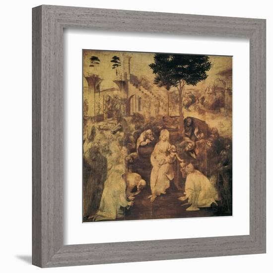 Adoration of the Magi-Leonardo da Vinci-Framed Art Print