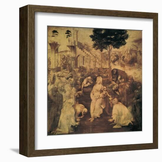 Adoration of the Magi-Leonardo da Vinci-Framed Art Print