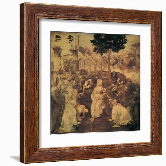 Adoration of the Magi-Leonardo da Vinci-Framed Art Print