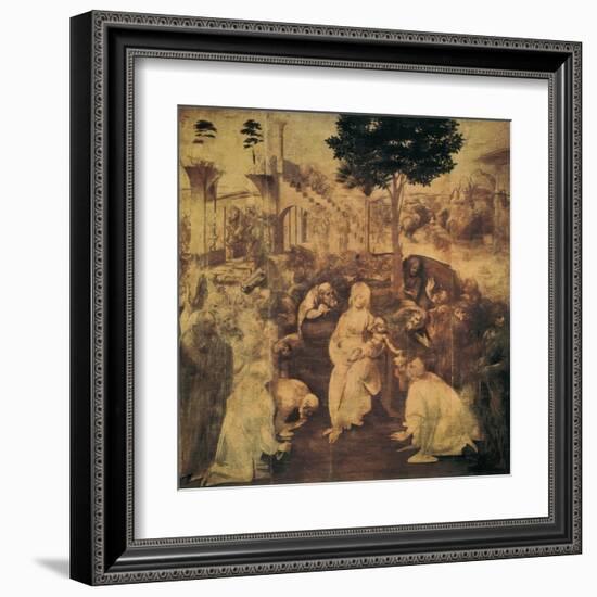 Adoration of the Magi-Leonardo da Vinci-Framed Art Print