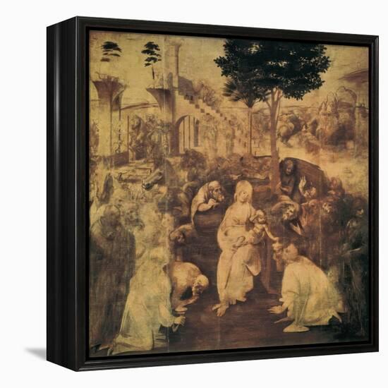 Adoration of the Magi-Leonardo da Vinci-Framed Stretched Canvas