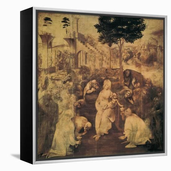 Adoration of the Magi-Leonardo da Vinci-Framed Stretched Canvas