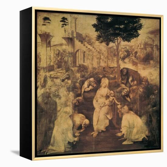 Adoration of the Magi-Leonardo da Vinci-Framed Stretched Canvas