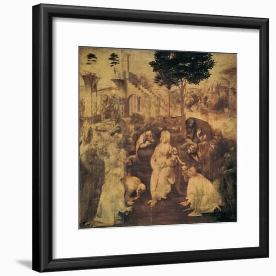 Adoration of the Magi-Leonardo da Vinci-Framed Art Print