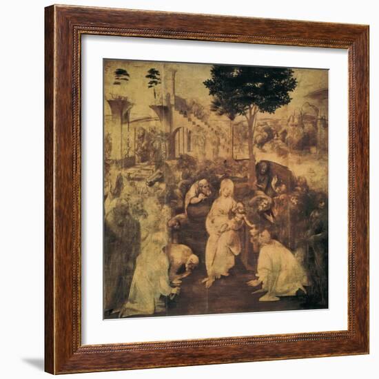 Adoration of the Magi-Leonardo da Vinci-Framed Art Print