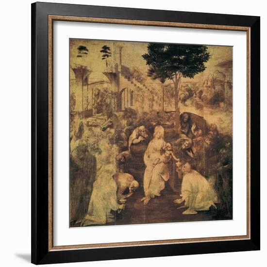 Adoration of the Magi-Leonardo da Vinci-Framed Art Print