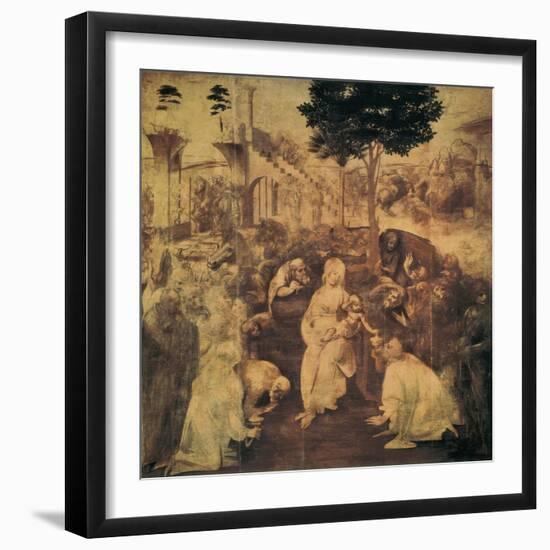 Adoration of the Magi-Leonardo da Vinci-Framed Art Print