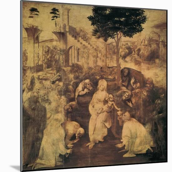 Adoration of the Magi-Leonardo da Vinci-Mounted Art Print