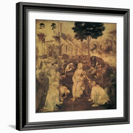 Adoration of the Magi-Leonardo da Vinci-Framed Art Print