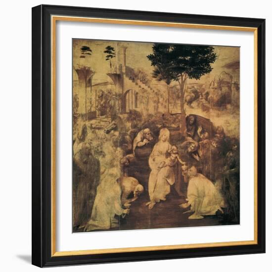 Adoration of the Magi-Leonardo da Vinci-Framed Art Print