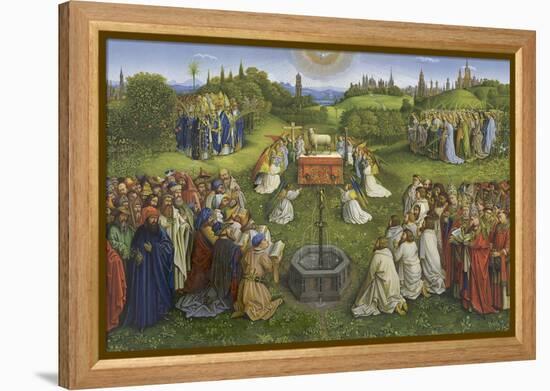 Adoration of the Mystic Lamb-Hubert & Jan Van Eyck-Framed Premier Image Canvas