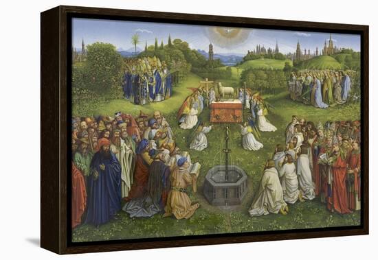 Adoration of the Mystic Lamb-Hubert & Jan Van Eyck-Framed Premier Image Canvas