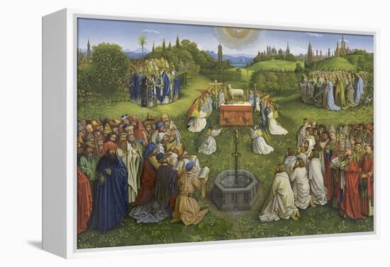 Adoration of the Mystic Lamb-Hubert & Jan Van Eyck-Framed Premier Image Canvas