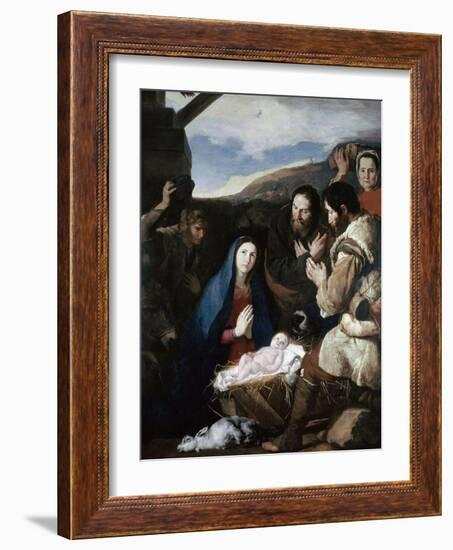 Adoration of the Sheperds, 1650-Jusepe de Ribera-Framed Giclee Print