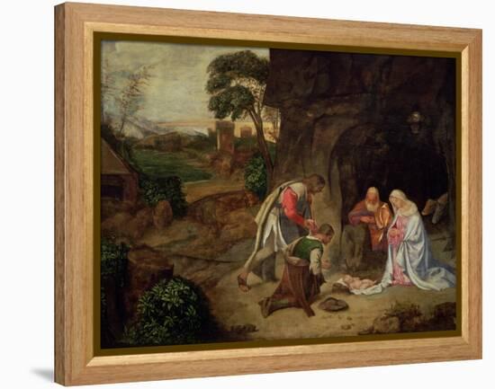 Adoration of the Shepherds, 1510-Giorgione-Framed Premier Image Canvas