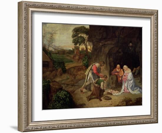 Adoration of the Shepherds, 1510-Giorgione-Framed Giclee Print