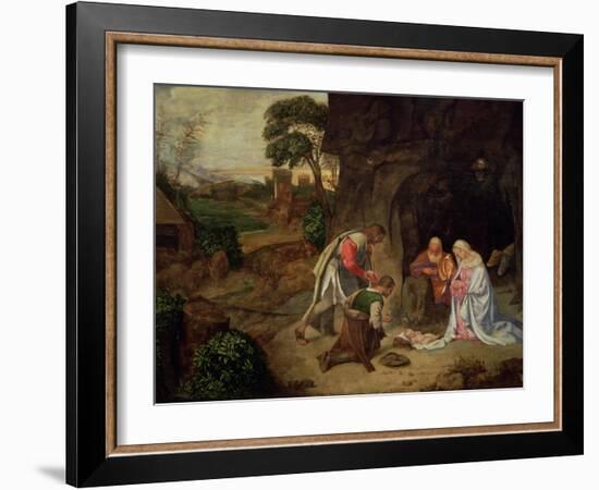 Adoration of the Shepherds, 1510-Giorgione-Framed Giclee Print