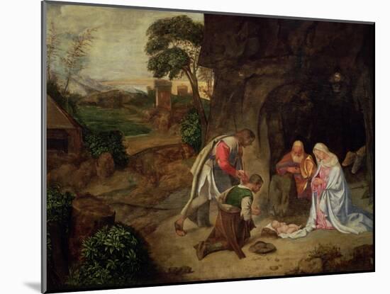 Adoration of the Shepherds, 1510-Giorgione-Mounted Giclee Print