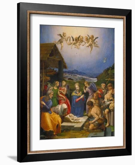 Adoration of the Shepherds, 1530-Agnolo Bronzino-Framed Giclee Print