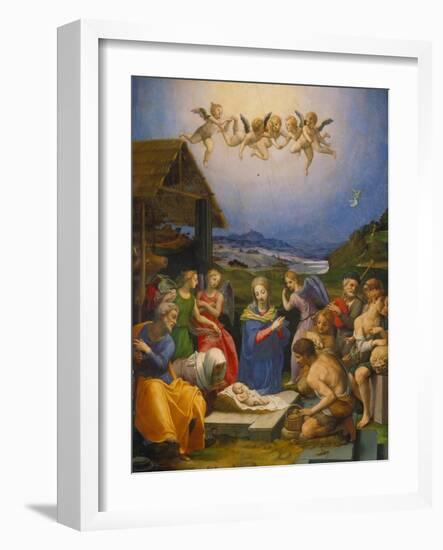 Adoration of the Shepherds, 1530-Agnolo Bronzino-Framed Giclee Print