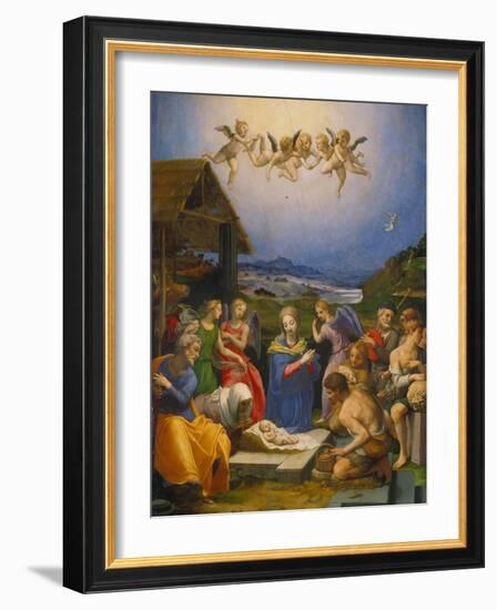 Adoration of the Shepherds, 1530-Agnolo Bronzino-Framed Giclee Print