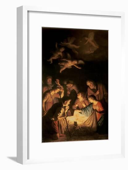 Adoration of the Shepherds, 1617-Gerrit van Honthorst-Framed Giclee Print