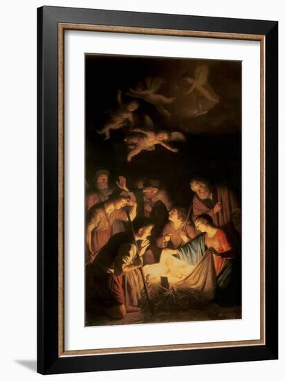 Adoration of the Shepherds, 1617-Gerrit van Honthorst-Framed Giclee Print