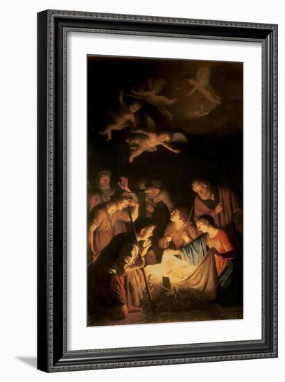 Adoration of the Shepherds, 1617-Gerrit van Honthorst-Framed Giclee Print