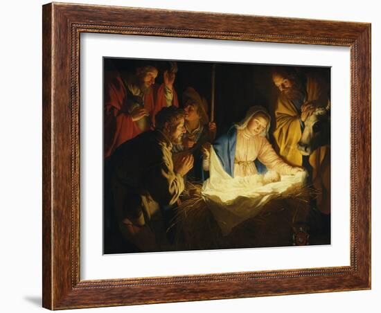 Adoration of the Shepherds, 1622-Gerrit van Honthorst-Framed Giclee Print