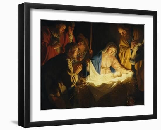 Adoration of the Shepherds, 1622-Gerrit van Honthorst-Framed Giclee Print