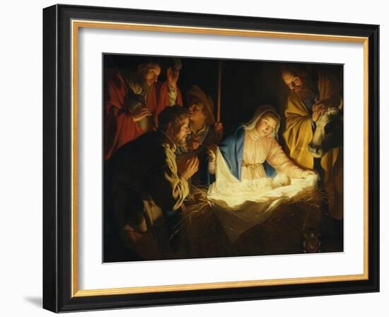 Adoration of the Shepherds, 1622-Gerrit van Honthorst-Framed Giclee Print