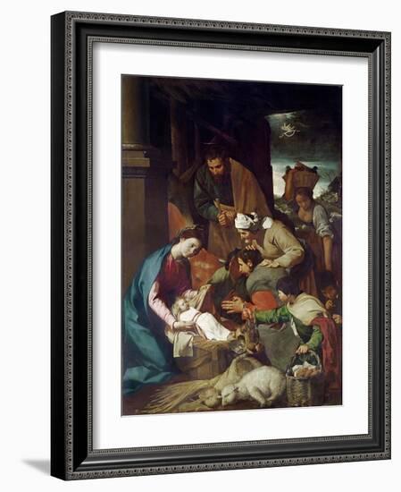 Adoration of the Shepherds, 1630-Bartolome Esteban Murillo-Framed Giclee Print