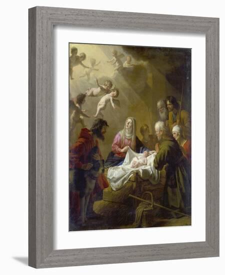 Adoration of the Shepherds, 1632-Gerrit van Honthorst-Framed Giclee Print