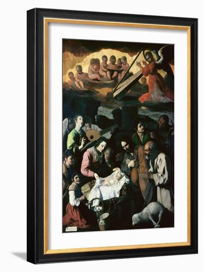 Adoration of the Shepherds, 1638-Francisco de Zurbarán-Framed Giclee Print