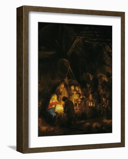 Adoration of the Shepherds, 1646-Rembrandt van Rijn-Framed Giclee Print