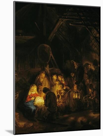 Adoration of the Shepherds, 1646-Rembrandt van Rijn-Mounted Giclee Print