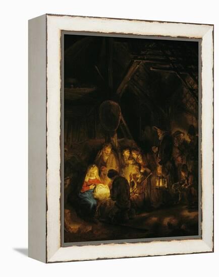 Adoration of the Shepherds, 1646-Rembrandt van Rijn-Framed Premier Image Canvas