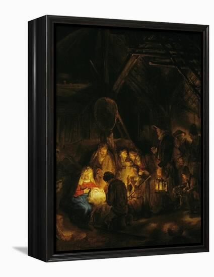 Adoration of the Shepherds, 1646-Rembrandt van Rijn-Framed Premier Image Canvas