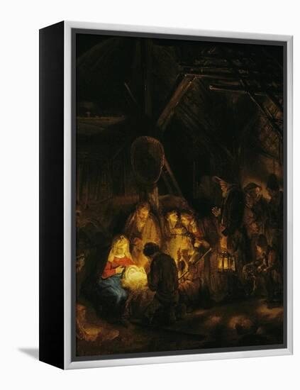 Adoration of the Shepherds, 1646-Rembrandt van Rijn-Framed Premier Image Canvas